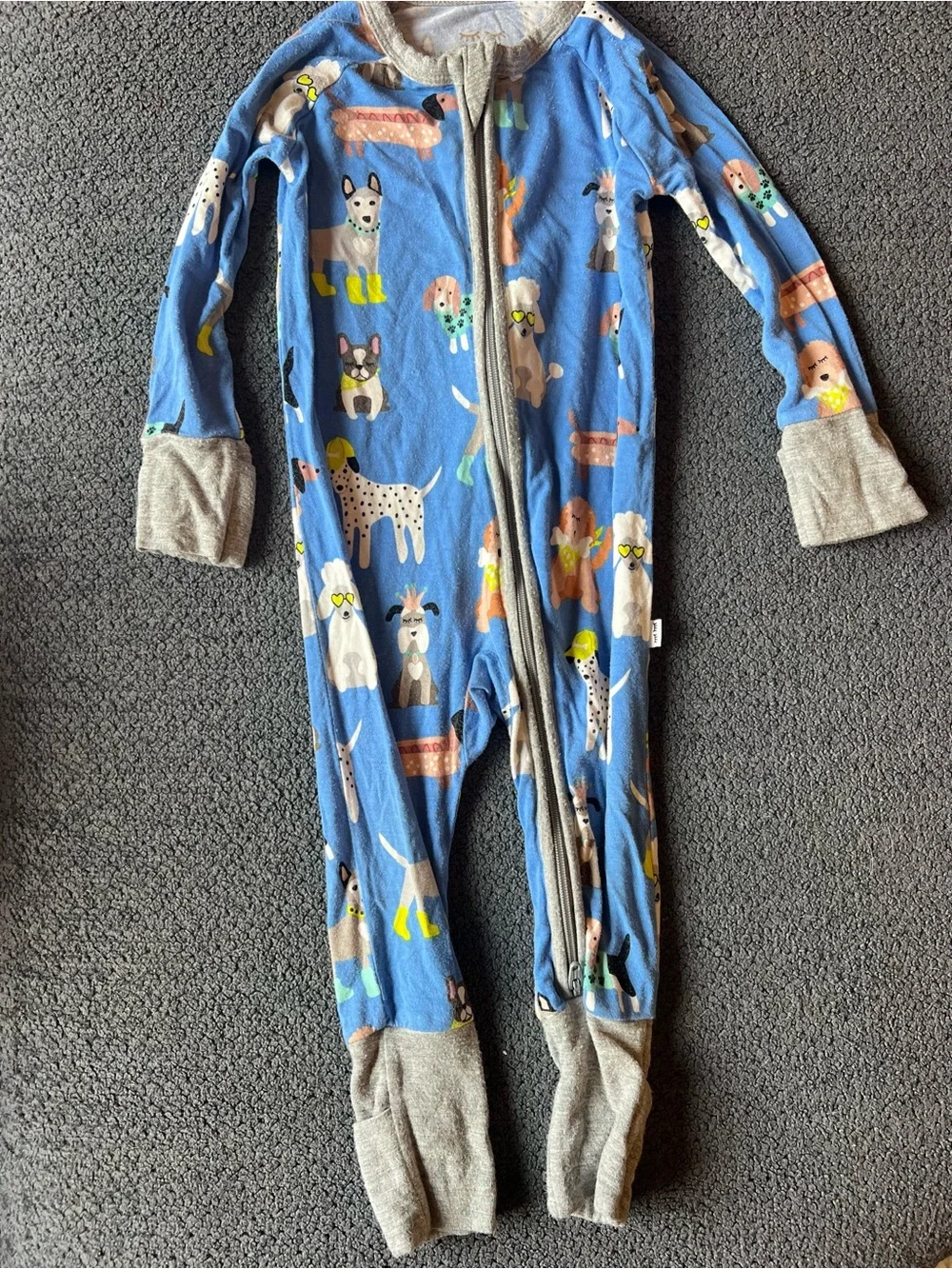 Little Sleepies One-Piece Zipper Pajama with Dog Print